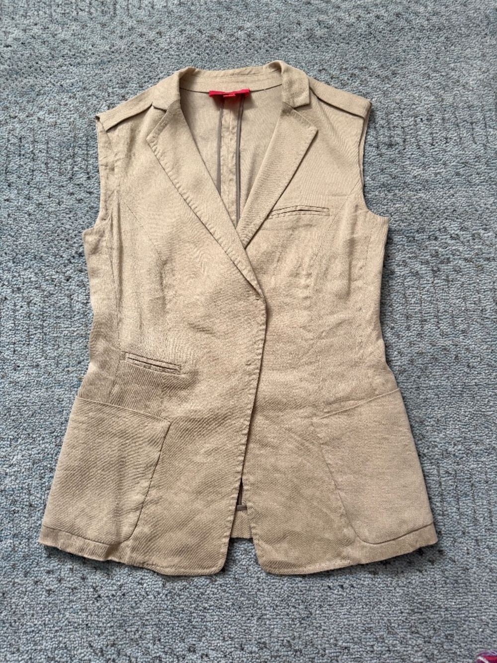 LAVIA Made in Italy Sleeveless Blazer Vest Linen Blend Size IT 38